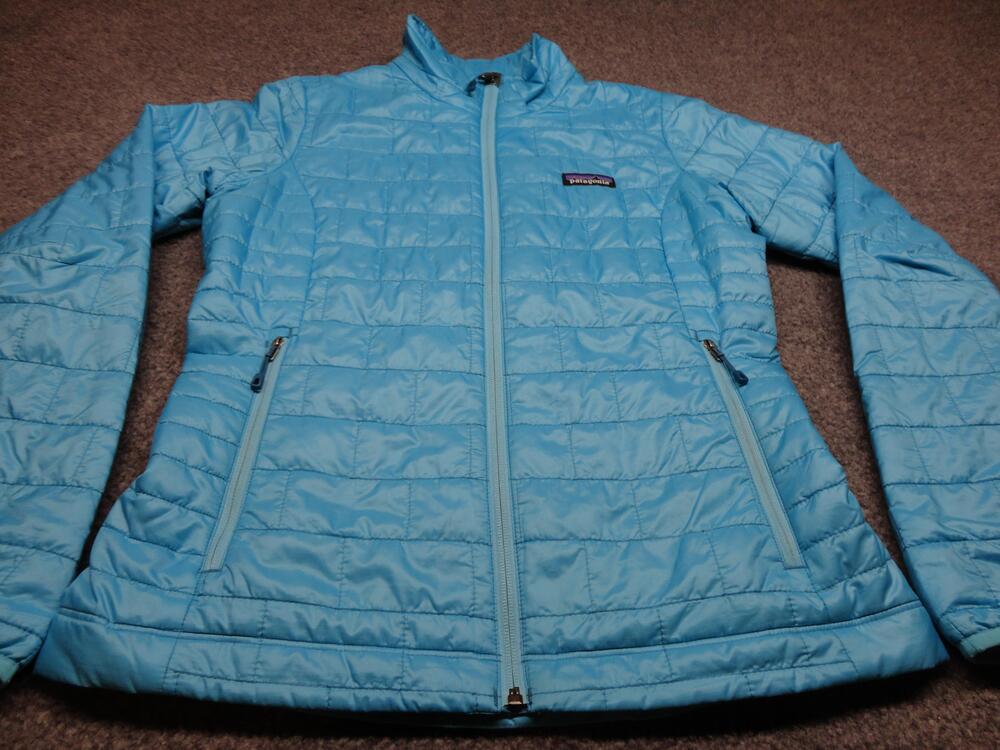 Patagonia Nano Puff Jacket Womens Small Blue Insulated Quilted Full Zip Warm